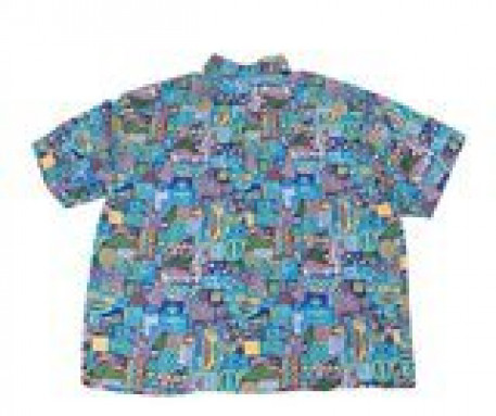 Купить рубашка больших размеров синяя этно из хлопка с короткими рукавами разных цветов цвета в интернет-магазине Мой-размер