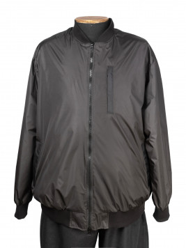Легкая куртка-бомбер с трикотажной отделкой черного цвета