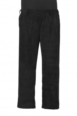 Черные брюки из микровельвета с эластаном