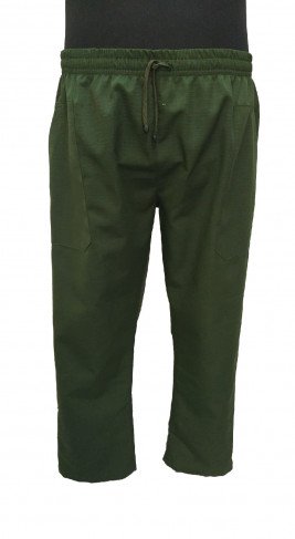Брюки с карманами из ткани рип-стоп темно-зеленые