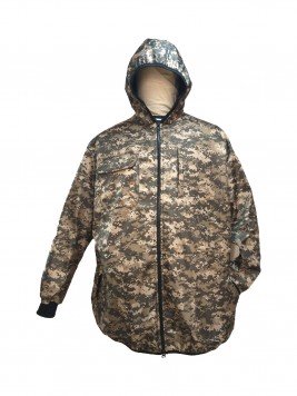 Куртка утепленная камуфляжная пиксель из плащевки дюспо-бондинг