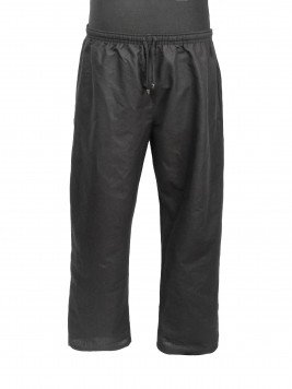 Летние брюки большого размера черного цвета из поплина на эластичном поясе