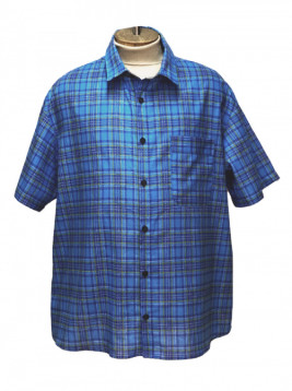 Рубашка из хлопка в ярко-синюю клетку
