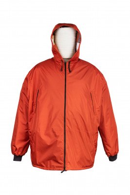 Куртка-ветровка большого размера длинная на подкладке терракотового цвета