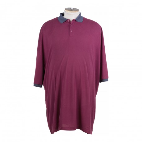 Рубашка-поло большого размера бордового цвета с короткими рукавами